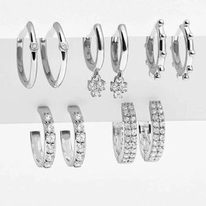 Rhinestone Decor Hoop Earrings